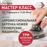 On-line мастер-класс на тему: «Профессиональная заточка ножей грумерских машинок» 2 февраля в 13.00 МСК
