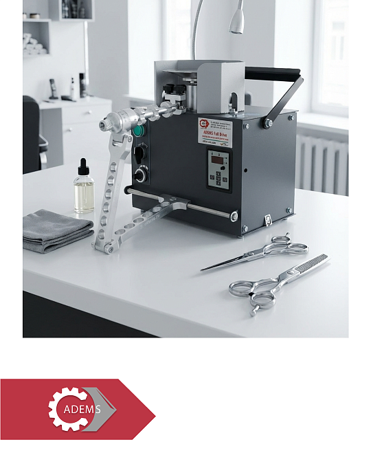 Заточка парикмахерских ножниц на станке ADEMS Full Drive: от новичка до профессионала